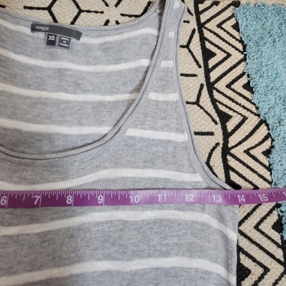 VINCE GRAY STRIPED RACER BACK MAXI DRESS, SZ XS - Picture 10 of 12